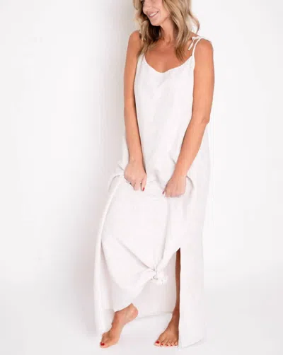 Line In The Sand Pacific Linen Maxi Dress In Silver