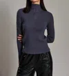 Line Jess 1/4 Zip Turtleneck Top In Oxford Blue In Blue