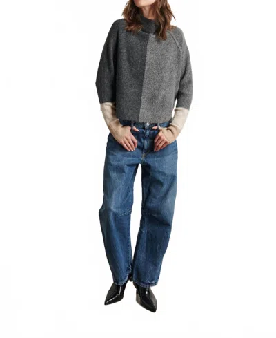 Line Knitwear Penny Long Sleeve Sweater In Slate Grey In Gray