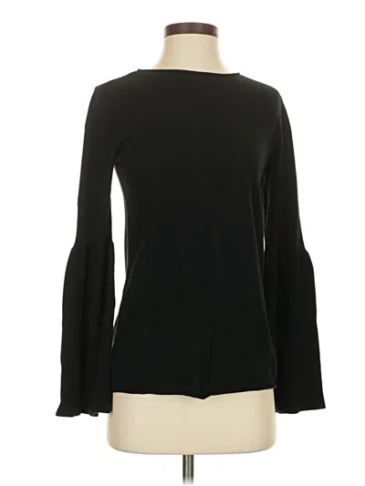 Pre-owned Line Long Sleeve Top Black Boatneck Tops
