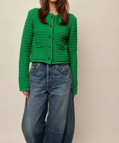 Line Luna Cardigan In Kelly Green