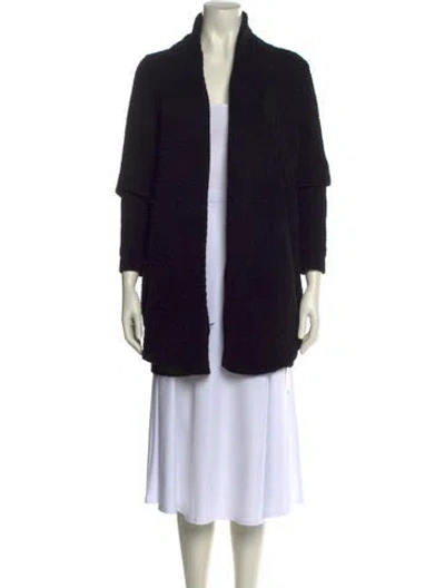 Pre-owned Line Open Front Sweater In Black