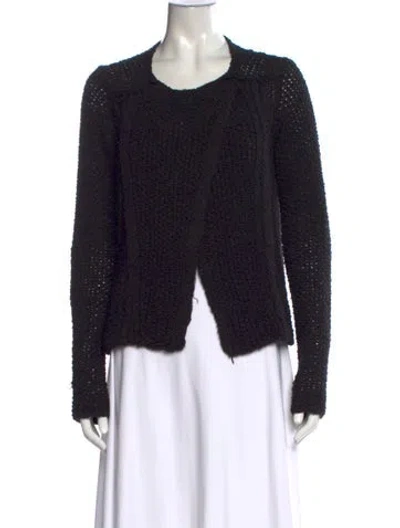 Pre-owned Line Open Front Sweater In Black