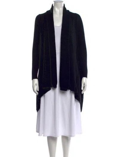 Pre-owned Line Open Front Sweater In Black