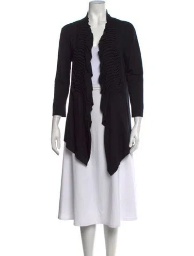 Pre-owned Line Open Front Sweater In Black