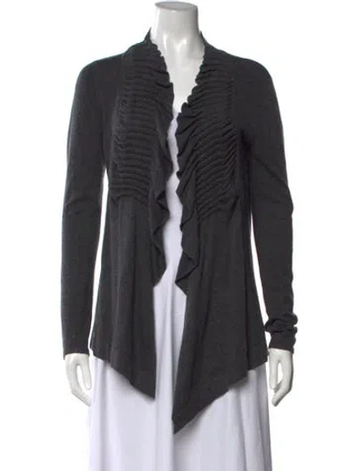 Pre-owned Line Open Front Sweater In Grey
