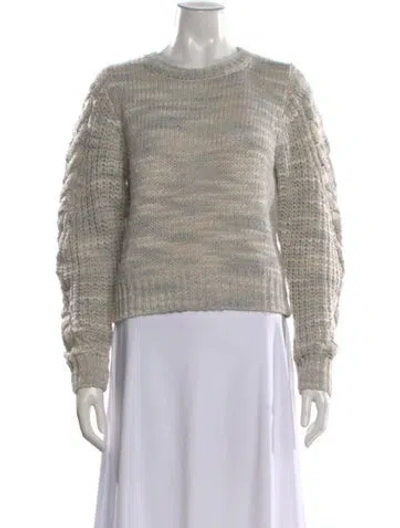 Pre-owned Line Patterned Crew Neck Sweater In Gray