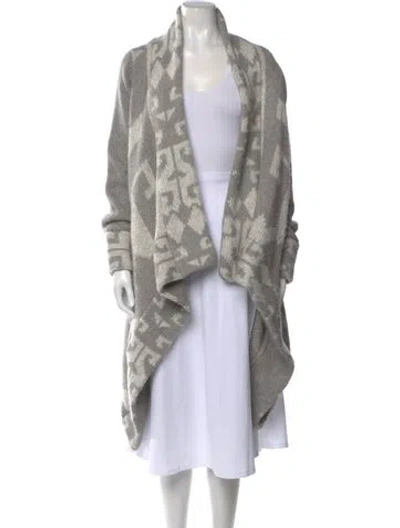 Pre-owned Line Printed Open Front Sweater In Multi