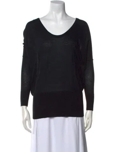 Pre-owned Line Scoop Neck Sweater In Black