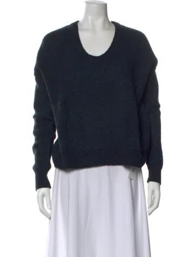 Pre-owned Line Scoop Neck Sweater In Blue