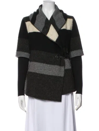 Pre-owned Line Striped Jacket In Black