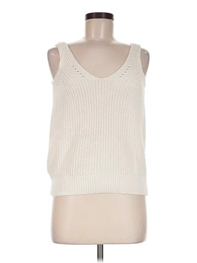 Pre-owned Line Tank Top Ivory Strapless Neck Tops
