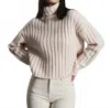 Line The Label Betsy Turtleneck Striped Effect Sweater In Pink Salt In Multi