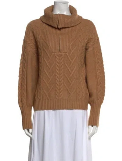 Pre-owned Line Turtleneck Sweater In Brown