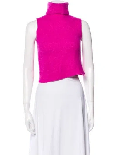 Pre-owned Line Turtleneck Sweater In Pink