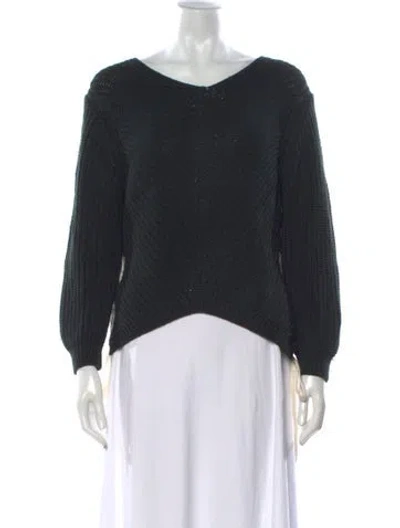 Pre-owned Line V-neck Sweater In Black