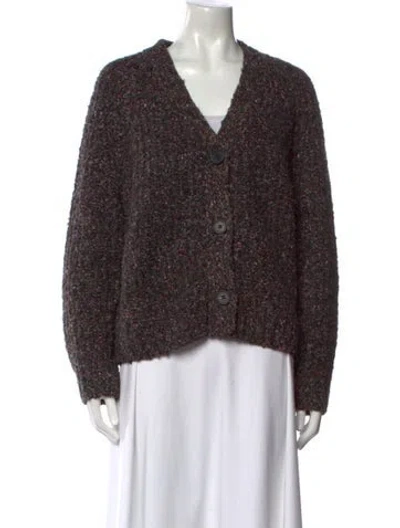 Pre-owned Line V-neck Sweater In Brown