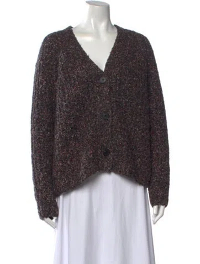 Pre-owned Line V-neck Sweater In Brown