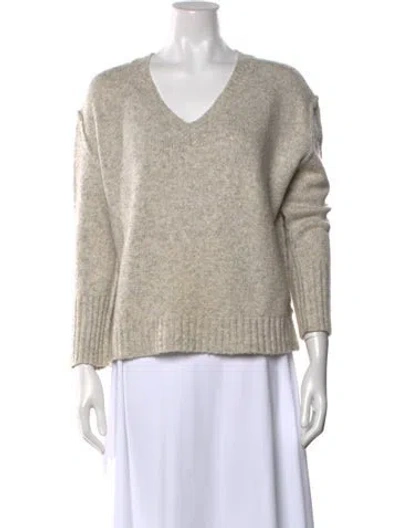 Pre-owned Line V-neck Sweater In Gray