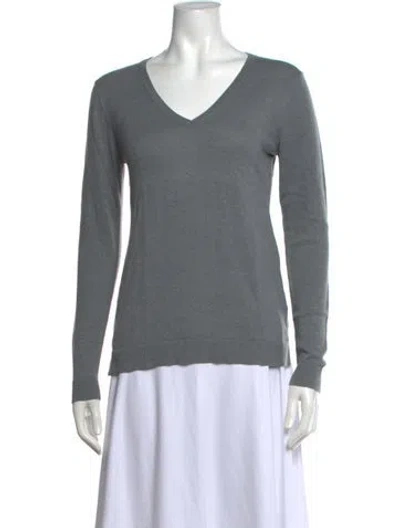 Pre-owned Line V-neck Sweater In Grey