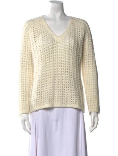 Pre-owned Line V-neck Sweater In Neutral
