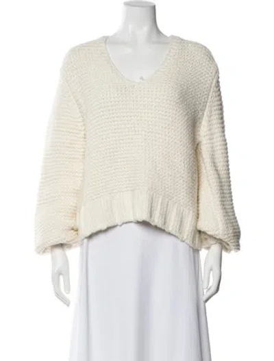 Pre-owned Line V-neck Sweater In Neutral