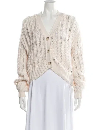 Pre-owned Line V-neck Sweater In Neutral