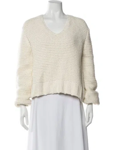 Pre-owned Line V-neck Sweater In Neutrals
