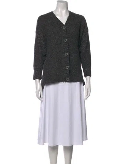 Pre-owned Line Wool V-neck Sweater In Grey