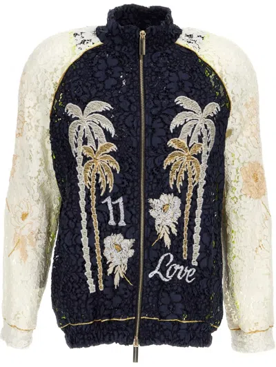 LINEA 11 EMBROIDERED-LACE BOMBER JACKET
