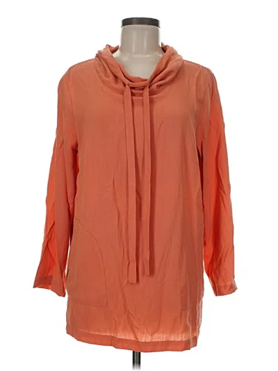Pre-owned Linea By Louis Dell'olio 3/4 Sleeve Blouse In Orange