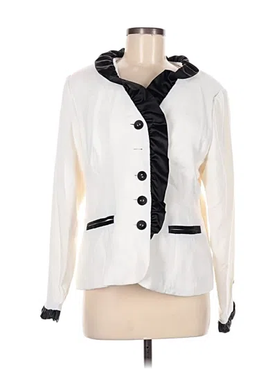 Pre-owned Linea By Louis Dell'olio Blazer Jacket In White