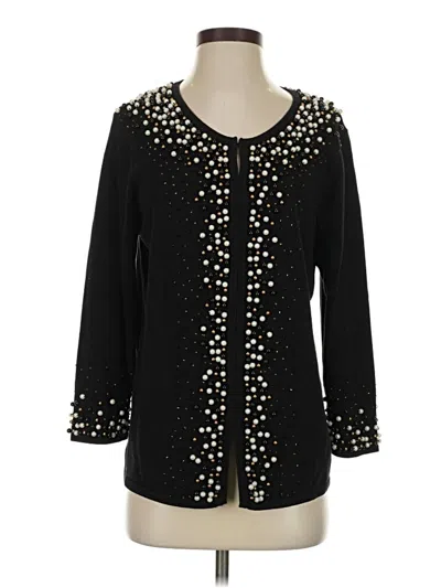 Pre-owned Linea By Louis Dell'olio Cardigan Sweater In Black