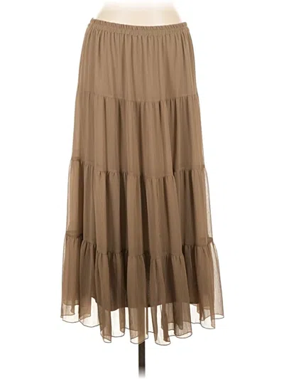 Pre-owned Linea By Louis Dell'olio Casual Skirt In Brown