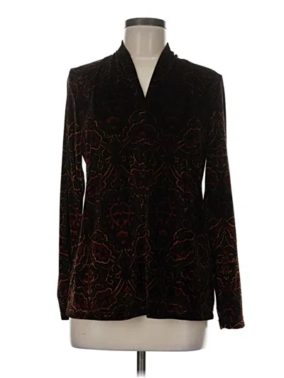 Pre-owned Linea By Louis Dell'olio Long Sleeve Blouse In Black