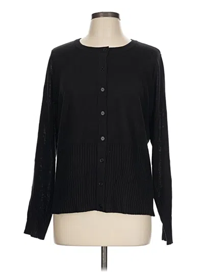 Pre-owned Linea By Louis Dell'olio Long Sleeve Blouse In Black