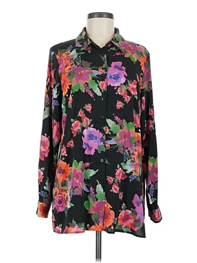 Pre-owned Linea By Louis Dell'olio Long Sleeve Blouse In Black