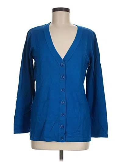 Pre-owned Linea By Louis Dell'olio Long Sleeve Blouse In Blue