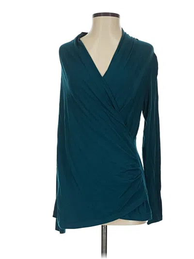 Pre-owned Linea By Louis Dell'olio Long Sleeve Blouse In Blue