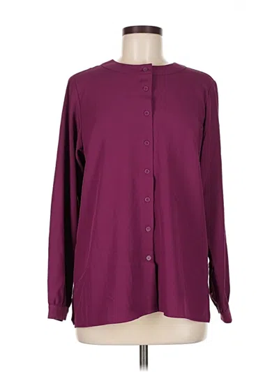 Pre-owned Linea By Louis Dell'olio Long Sleeve Blouse In Burgundy