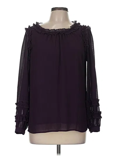 Pre-owned Linea By Louis Dell'olio Long Sleeve Blouse In Purple