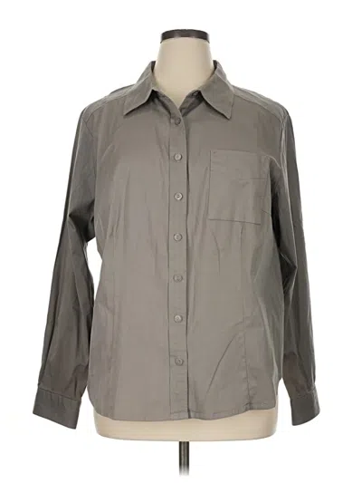 Pre-owned Linea By Louis Dell'olio Long Sleeve Button Down Shirt In Gray