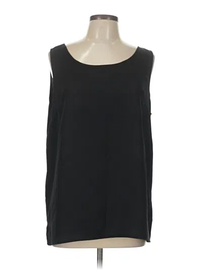 Pre-owned Linea By Louis Dell'olio Sleeveless Top Black Scoop Neck Tops