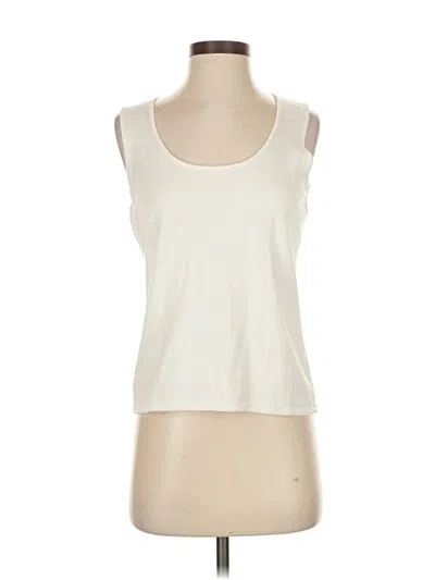 Pre-owned Linea By Louis Dell'olio Tank Top Ivory Scoop Neck Tops In White