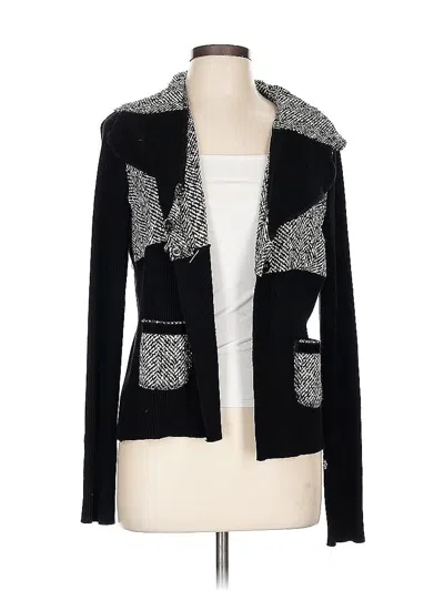 Pre-owned Linea Domani Cardigan Sweater In Black