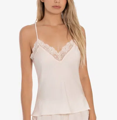 Linea Donatella Lace-trim Satin Camisole In Blush In Multi