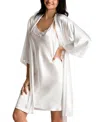 Linea Donatella 'mrs' Satin Wrap Bridal Robe, Chemise Nightgown Set