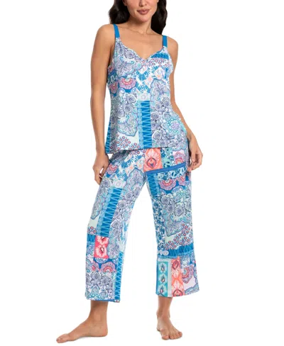 Linea Donatella Women's 2-pc. Cropped Pajamas Set In Blue