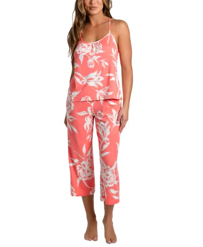 Linea Donatella Women's 2-pc. Cropped Pajamas Set In Coral