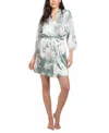 Linea Donatella Women's Athiya Satin Floral Wrap Robe